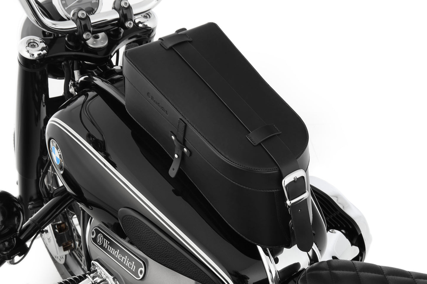 Wunderlich leather bag set »CLASSIC« for tank rails - black