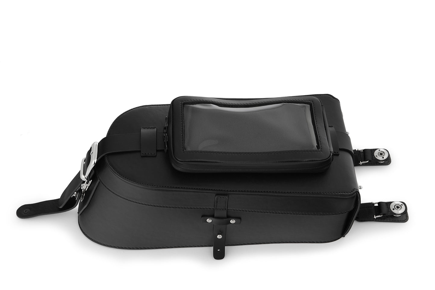 Wunderlich leather bag set »CLASSIC« for tank rails - black