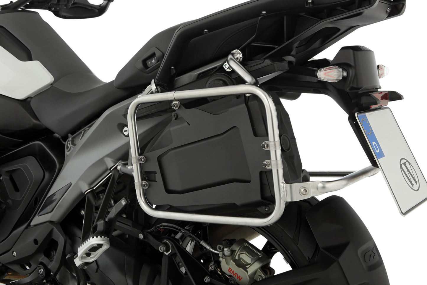 Toolbox with programmable lock suitable for Wunderlich luggage rack R 1300 GS - For original BMW keys - black