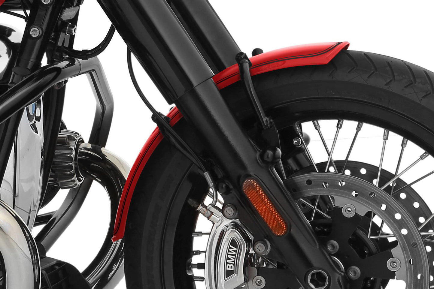 Wunderlich Front fender RockBob - mars red metallic - black lined