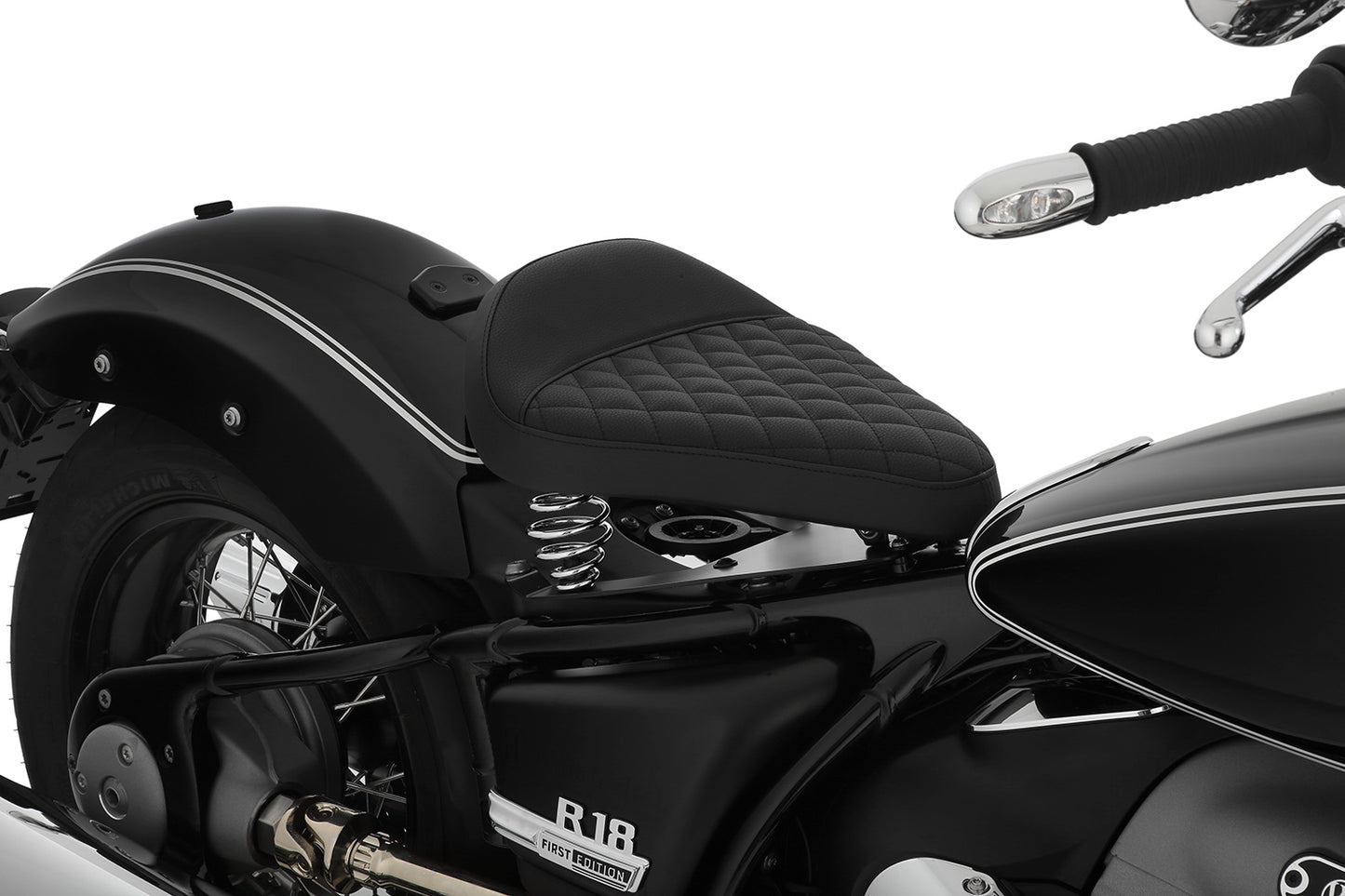 Swinging Saddle RockBob with original tail - black - Genuine leather