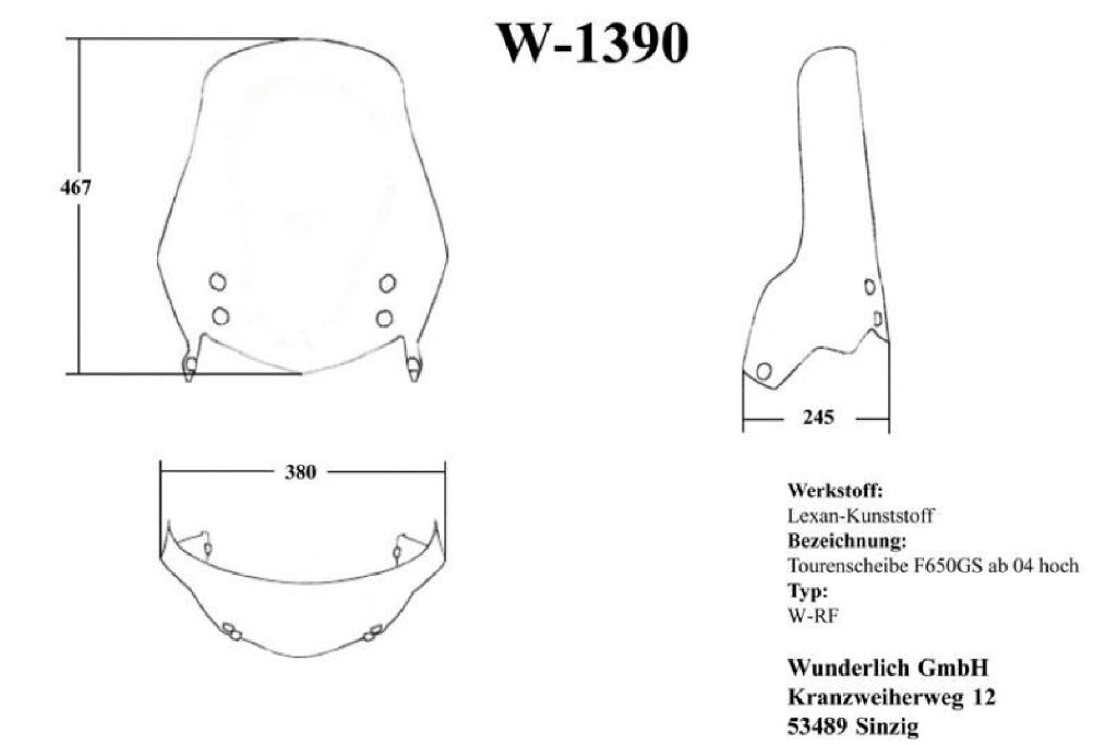 ERGO windshield - high clear