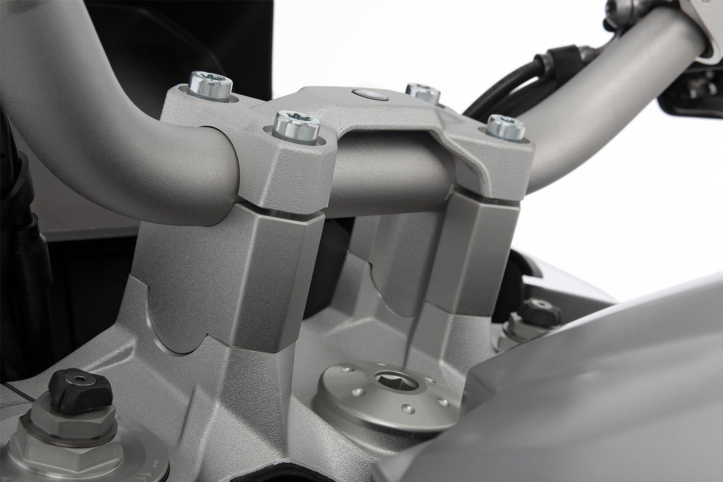 Wunderlich handlebar riser ERGO PRO for models without BMW Navi - 40mm - silver