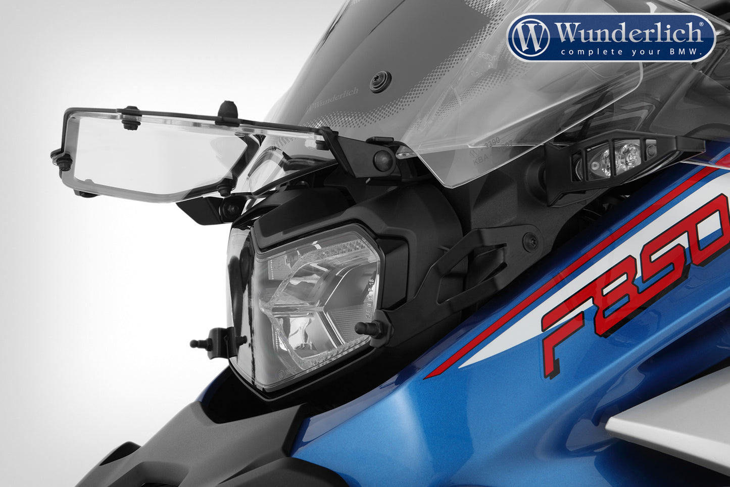 Wunderlich headlight protection grille, foldable, »CLEAR« for F850 GS - black