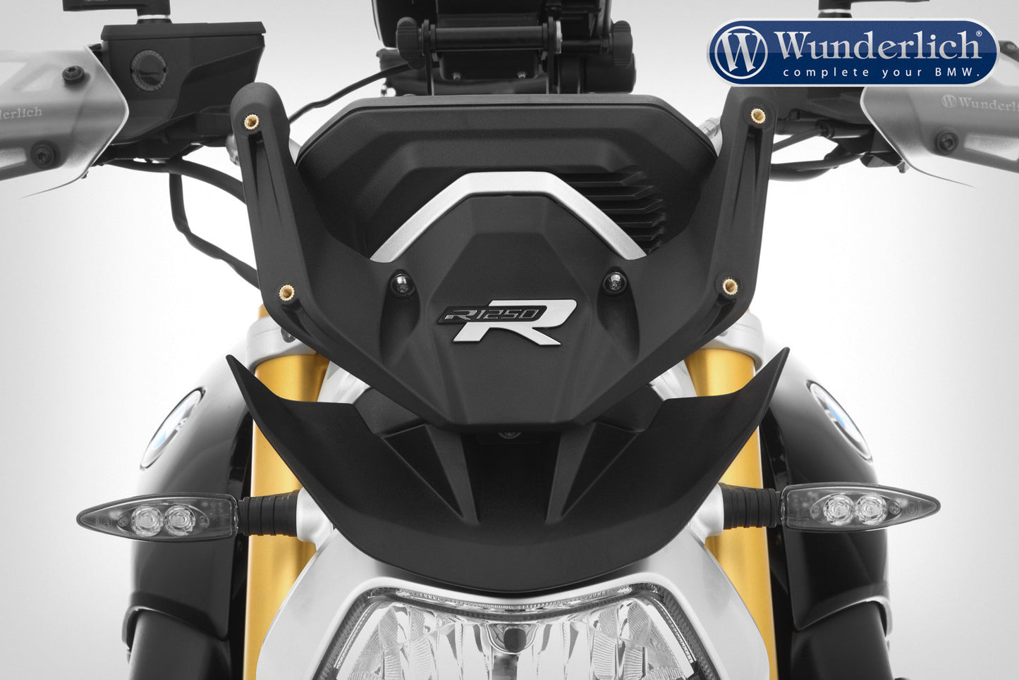 Mounting bracket for the &#8220;R-MARATHON&#8221; windshield for the BMW R 1250 R - black