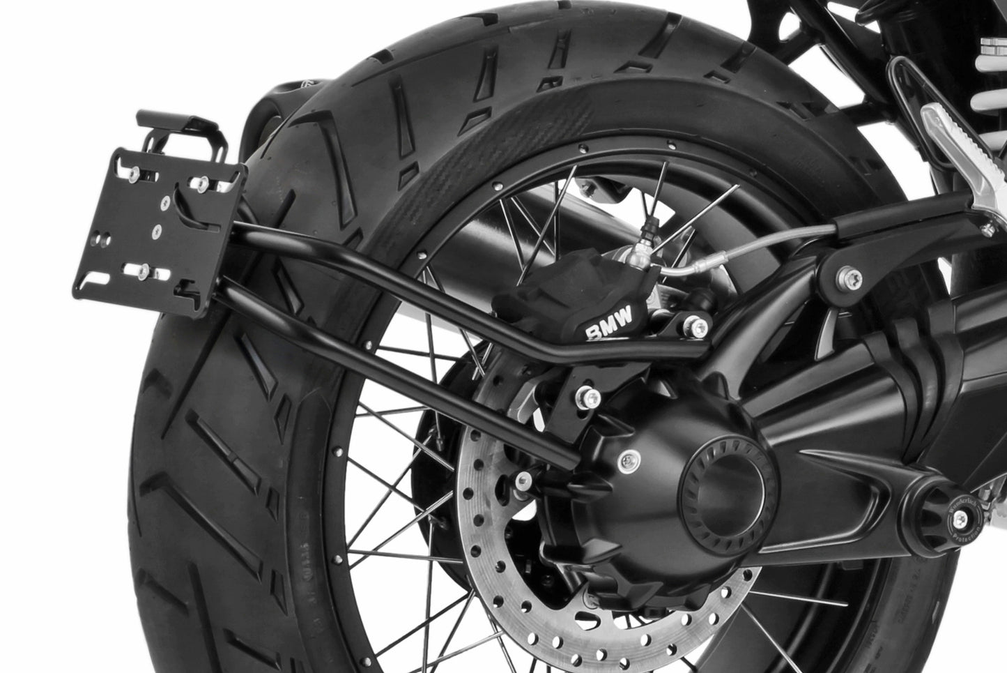 Swing arm number plate holder centered - black