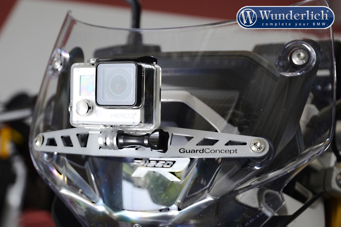 CamRack R 1250 R with BMW Sport Windshield - silver