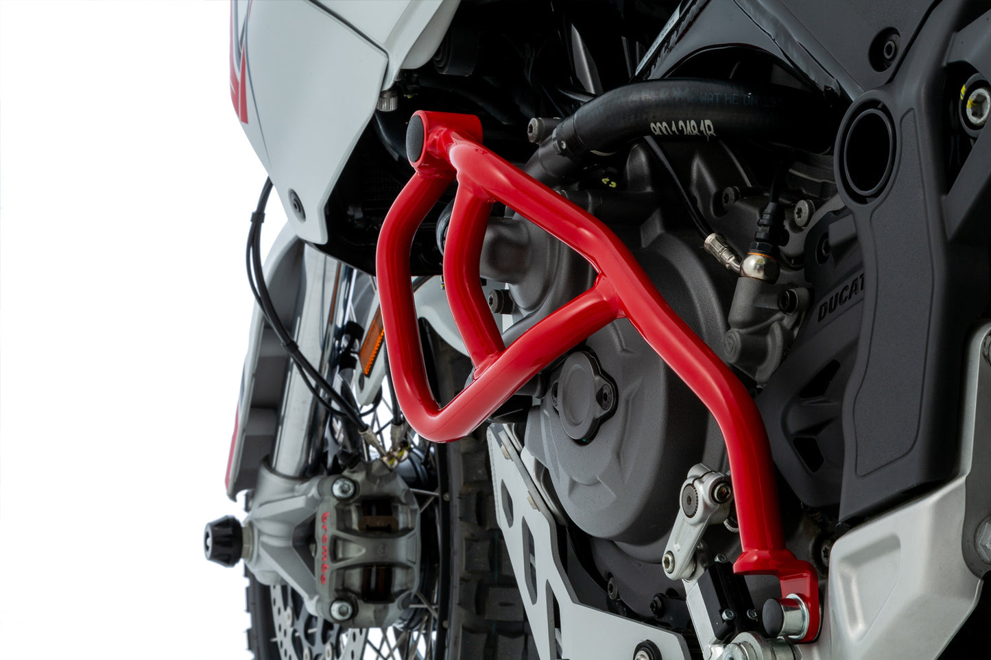 Wunderlich engine protection bar left - red - for installation without the fairing protection ba