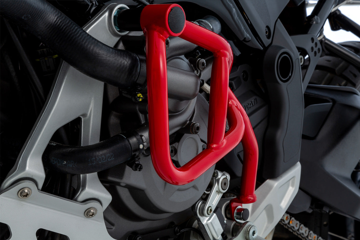 Wunderlich engine protection bar left - red - for installation without the fairing protection ba