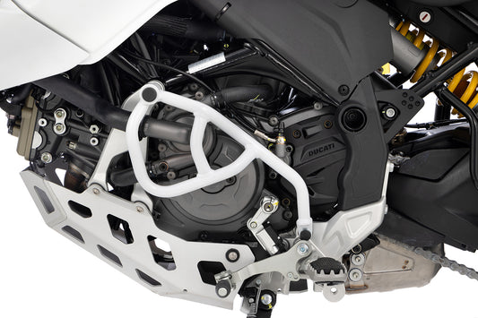 Wunderlich engine protection bar left - white - for installation without the fairing protection ba