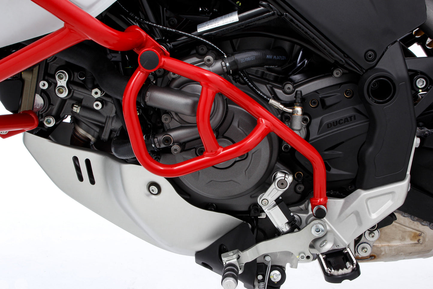 Wunderlich engine protection bar left - red - for installation without the fairing protection ba