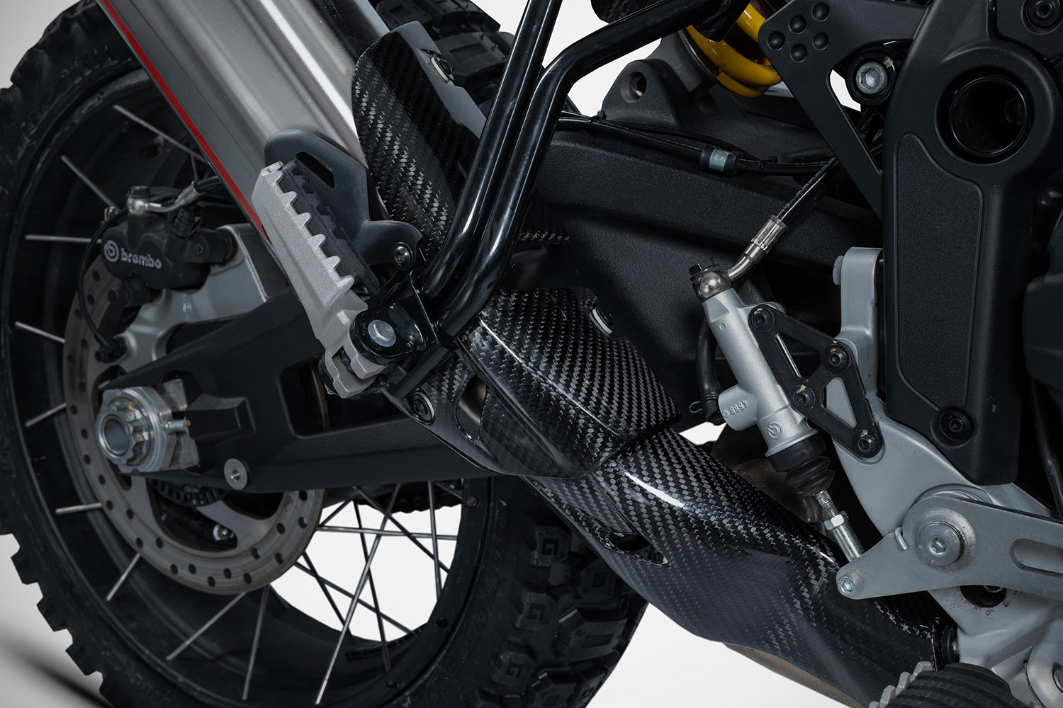 ZARD »Sabbia« slip-on 2-1 silencer with carbon cover for the Ducati DesertX - stainless steel