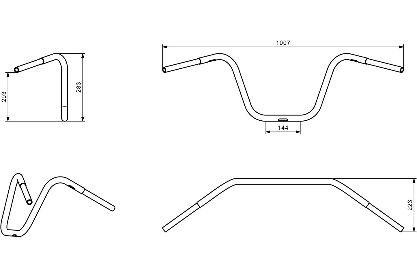 Wunderlich »APE HANGER« handlebar - chromed