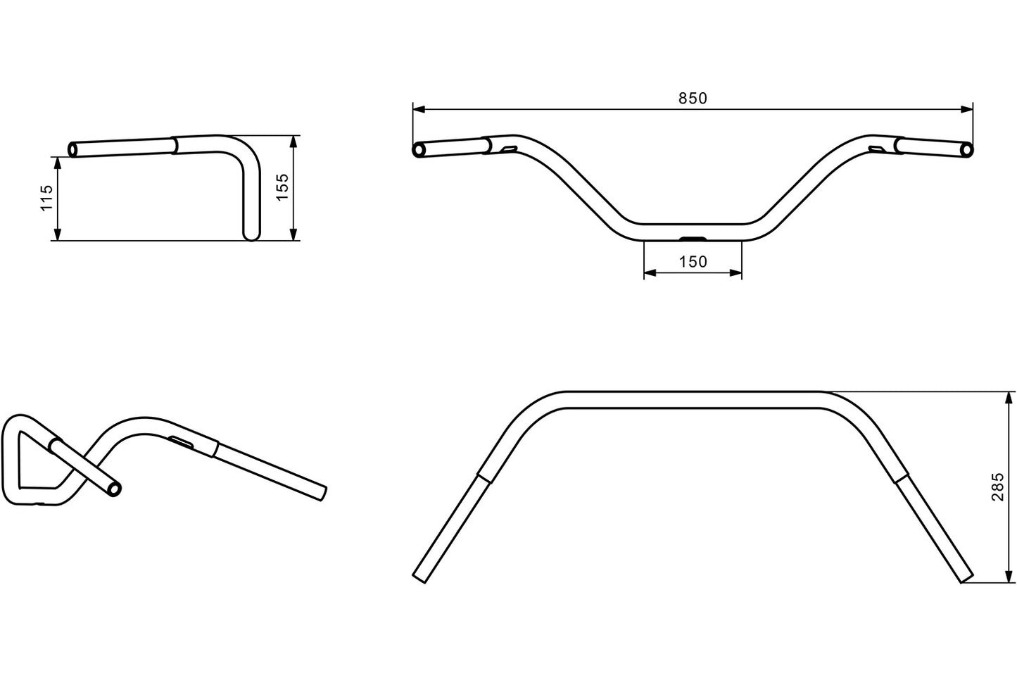 Wunderlich »BEACH BAR« handlebar - chromed