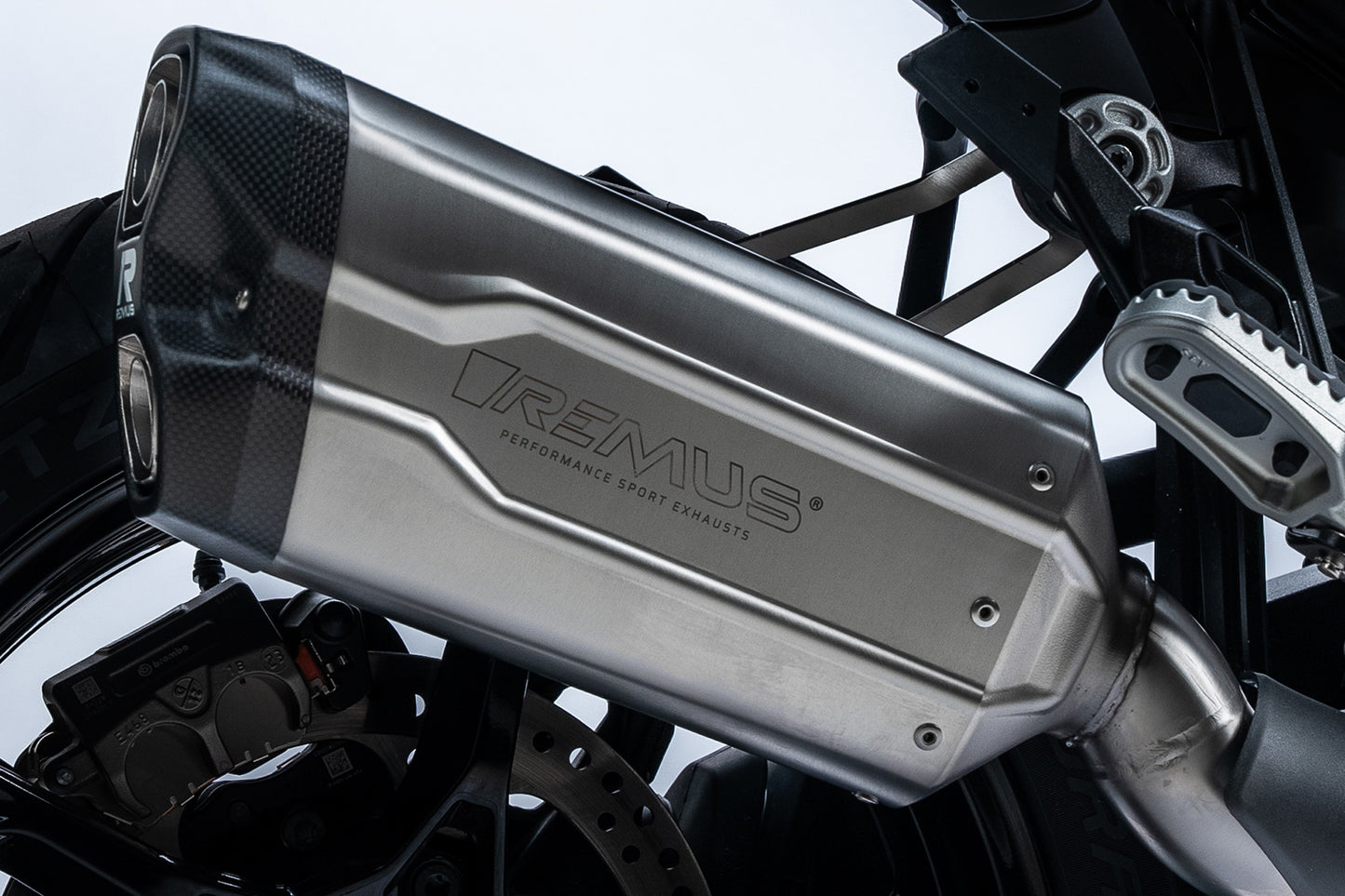 Slip on rear silencer R 1300 GS REMUS 8 2.0 - stainless steel