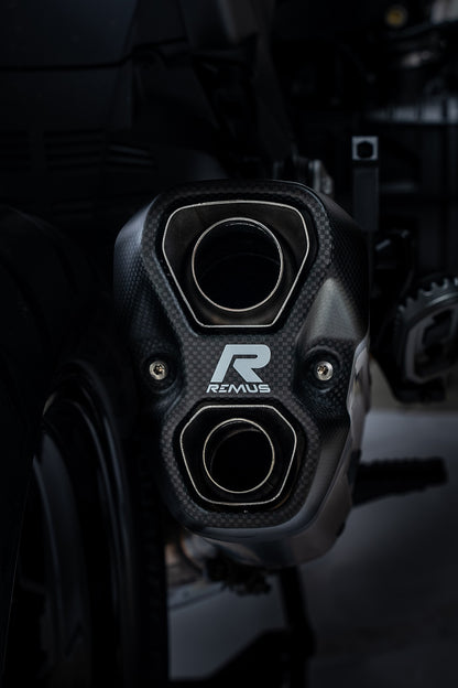 Slip on rear silencer R 1300 GS REMUS 8 2.0 - stainless steel