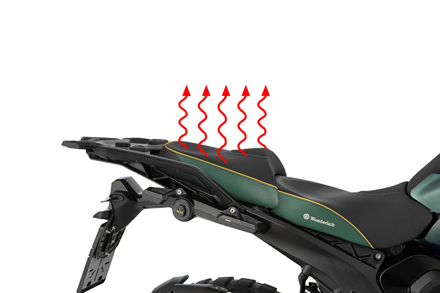 Wunderlich Passenger Seat AKTIVKOMFORT with Smart Plug & Play seat heating R 1300 GS - Queens-Edition - standard - green gold
