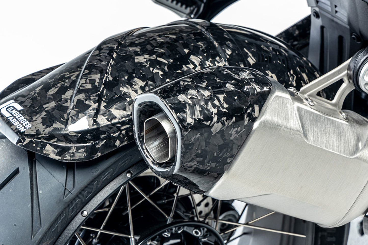 Ilmberger rear exhaust heat shield R 1300 GS + Adventure - Black Diamond Carbon - glossy