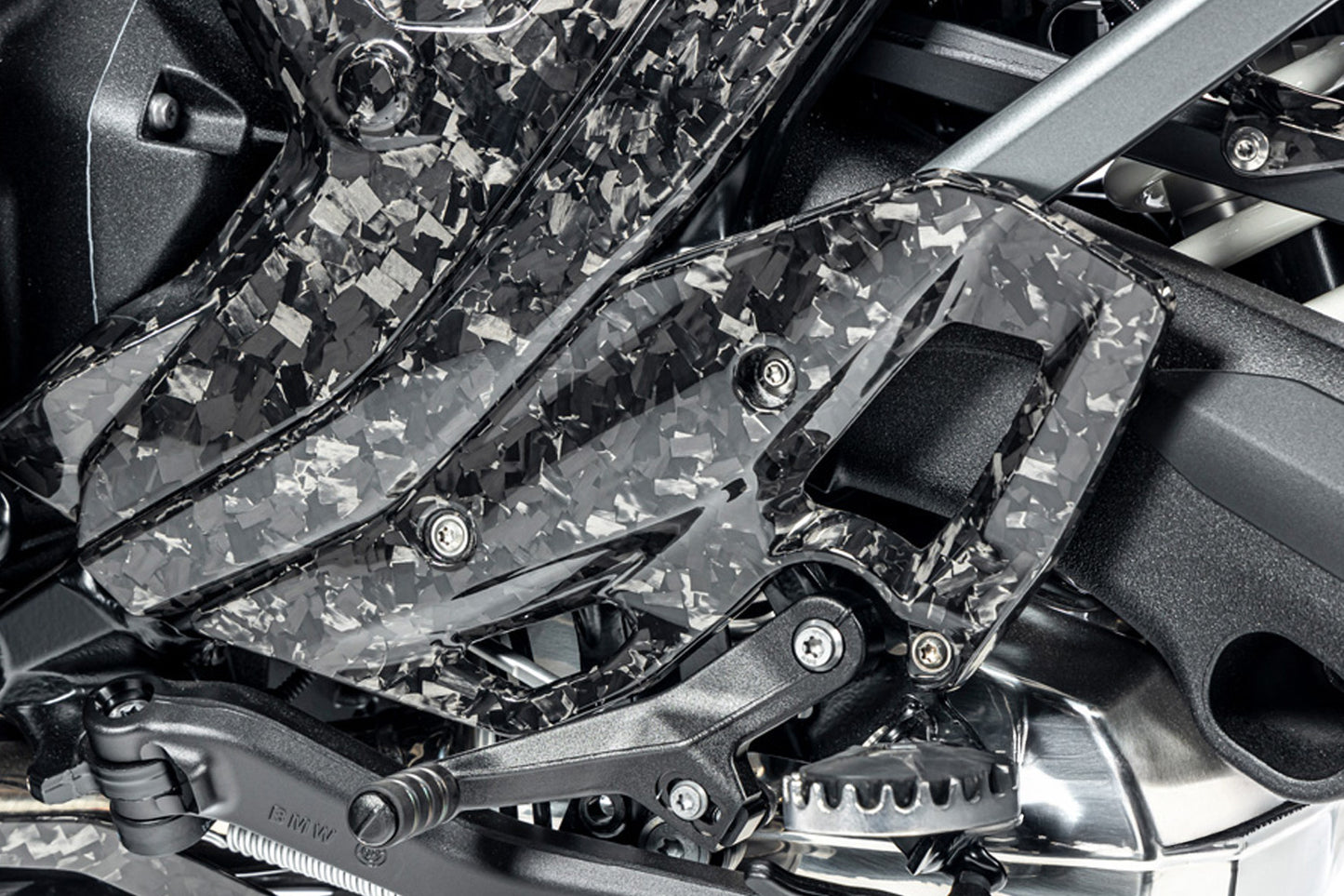 Ilmberger Heel guard R 1300 GS - left - Black Diamond Carbon - glossy