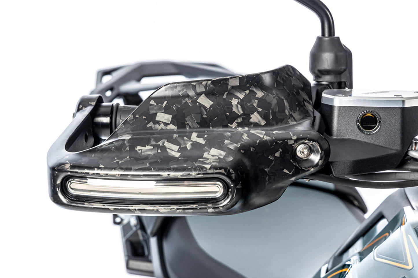 Ilmberger Hand protector with indicator mount R 1300 GS (Adventure) - right - Black Diamond Carbon - matt