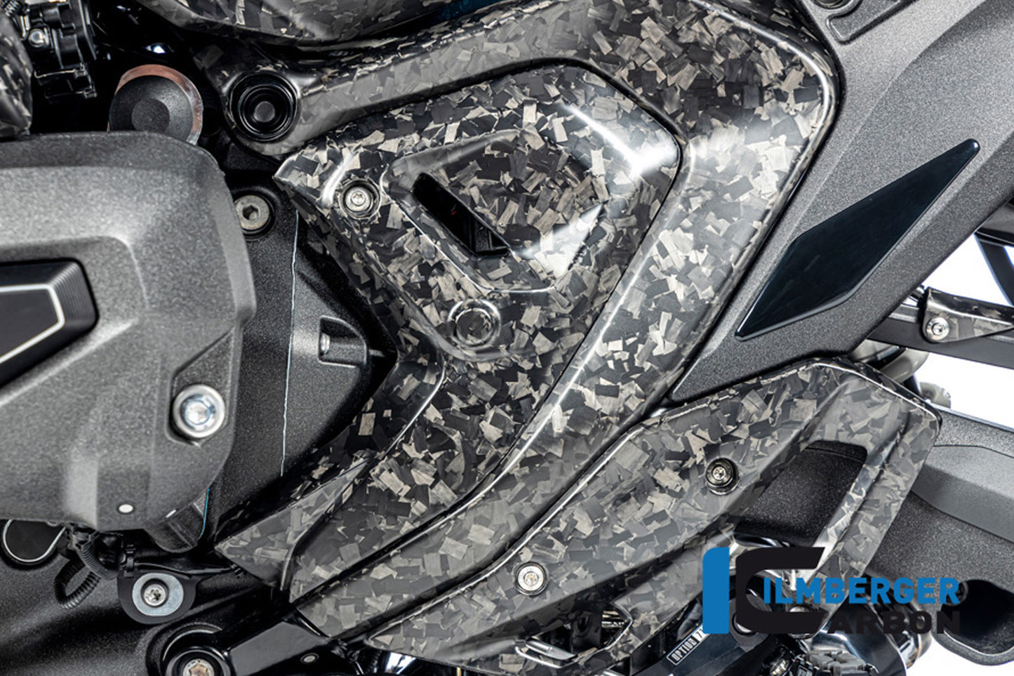Ilmberger frame triangle cover R 1300 GS + Adventure - left - Black Diamond Carbon - matt