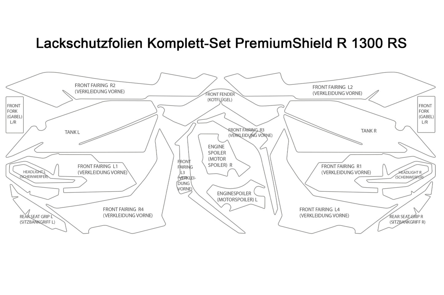 Complete paint protection set PremiumShield R 1300 RS - clear