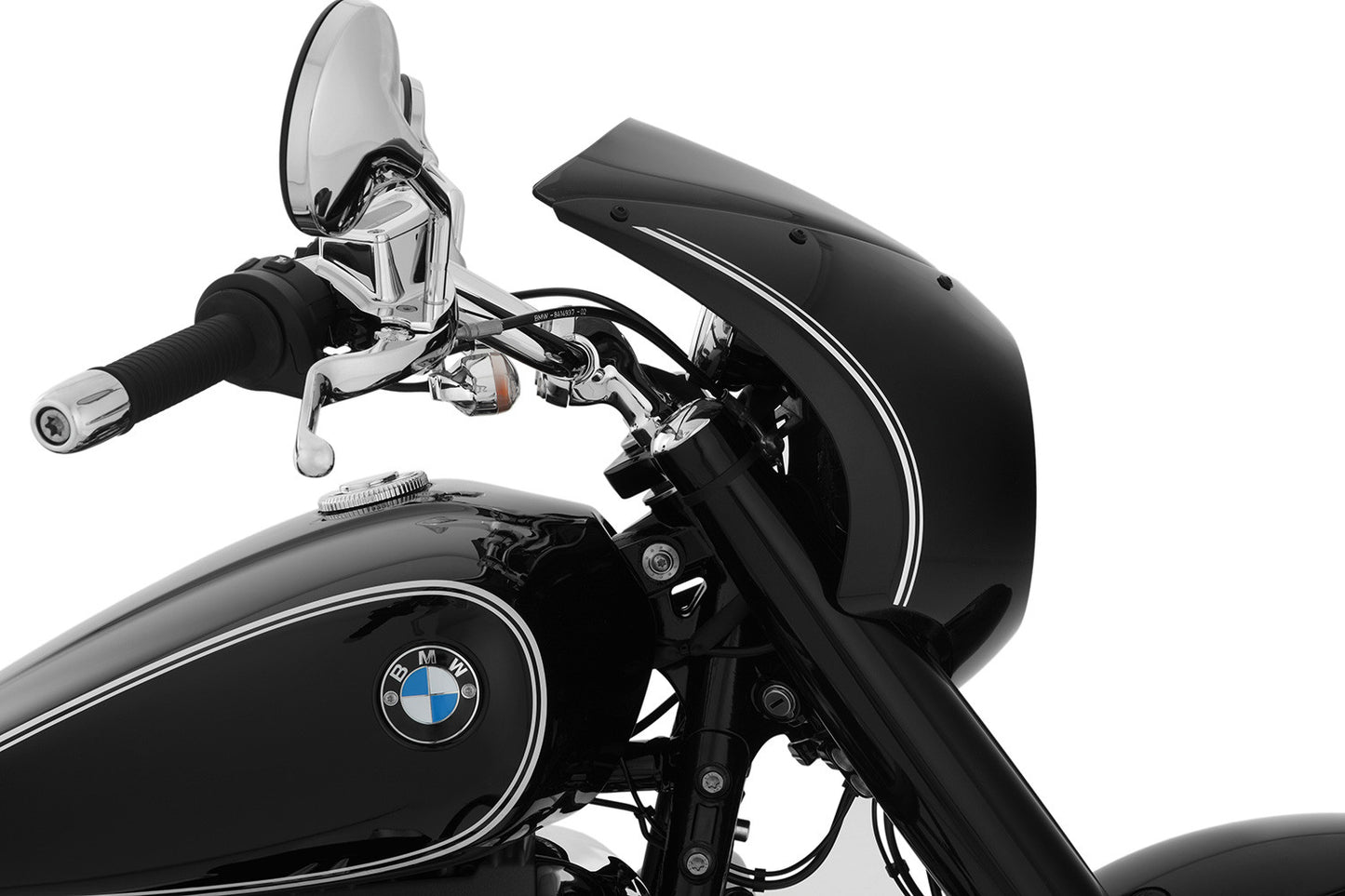 Wunderlich cockpit fairing »Rock ’n‘ Roll« - Blackstorm Metallic - white striped