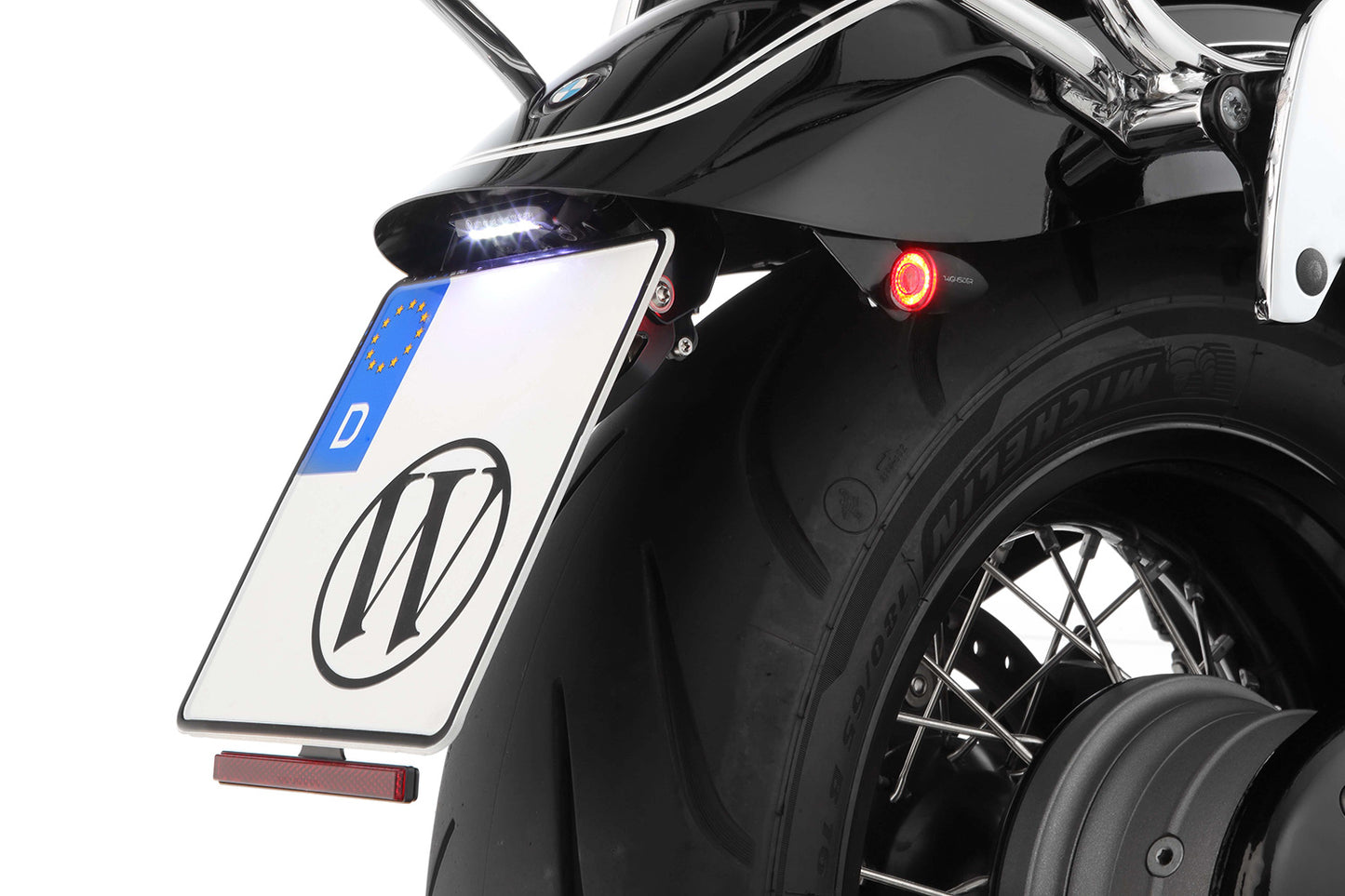 Wunderlich PURE tail conversion with indicator bracket - M5 Screw thread - black