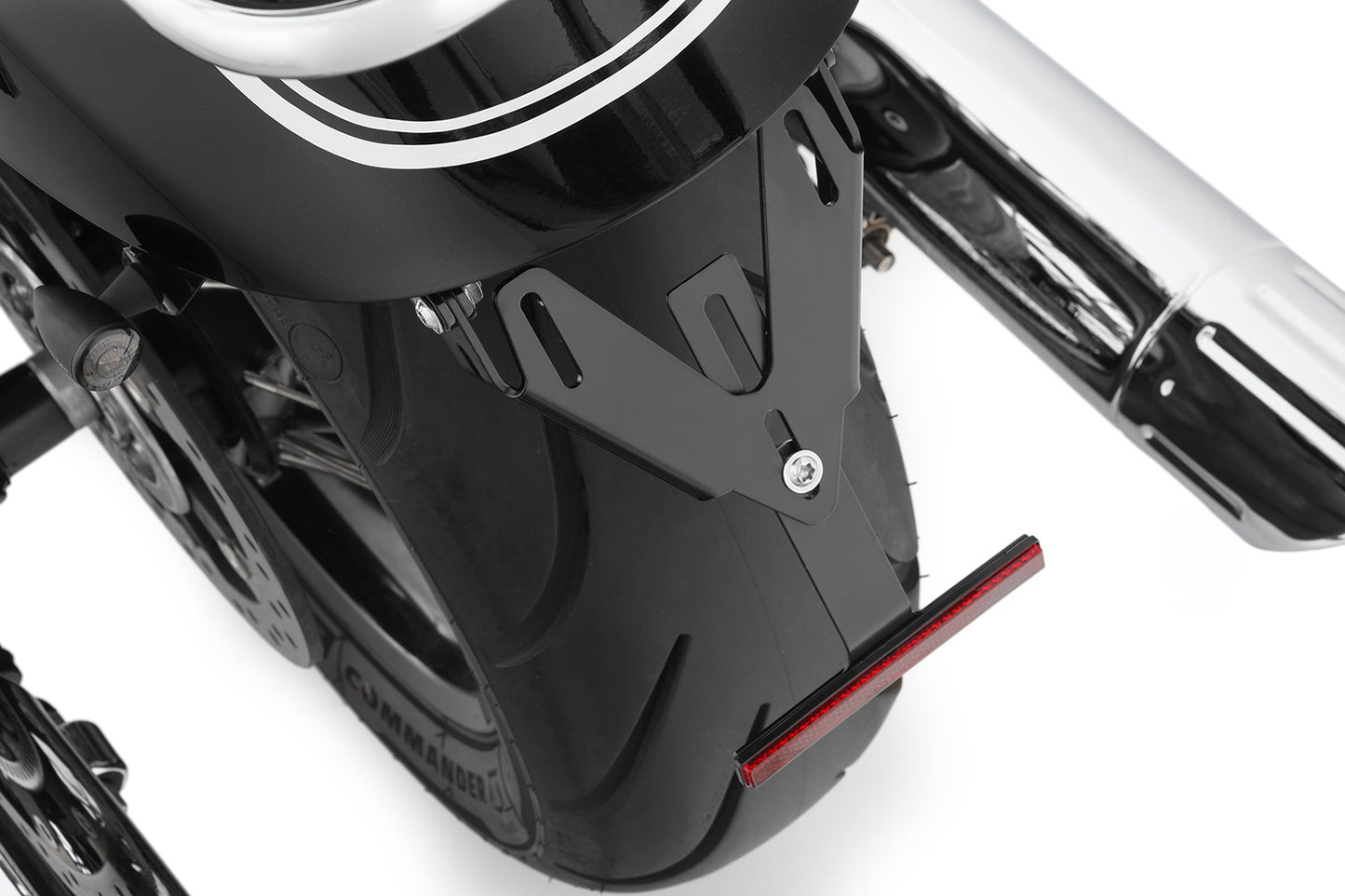 Wunderlich PURE tail conversion with indicator bracket - M8 Indicator screw thread - black