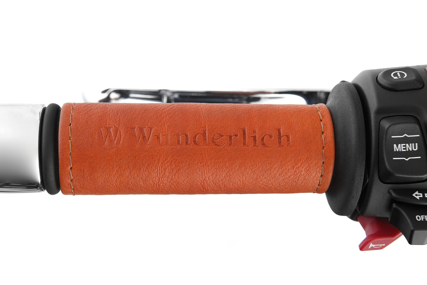 leather sleeves for the handles on the BMW R 18 - brown - Set