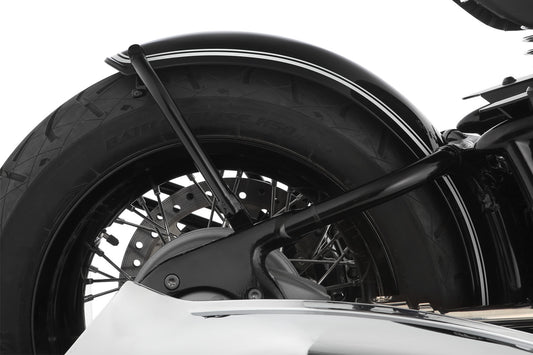 Wunderlich Rear fender »RockBob« - Blackstorm Metallic - white striped