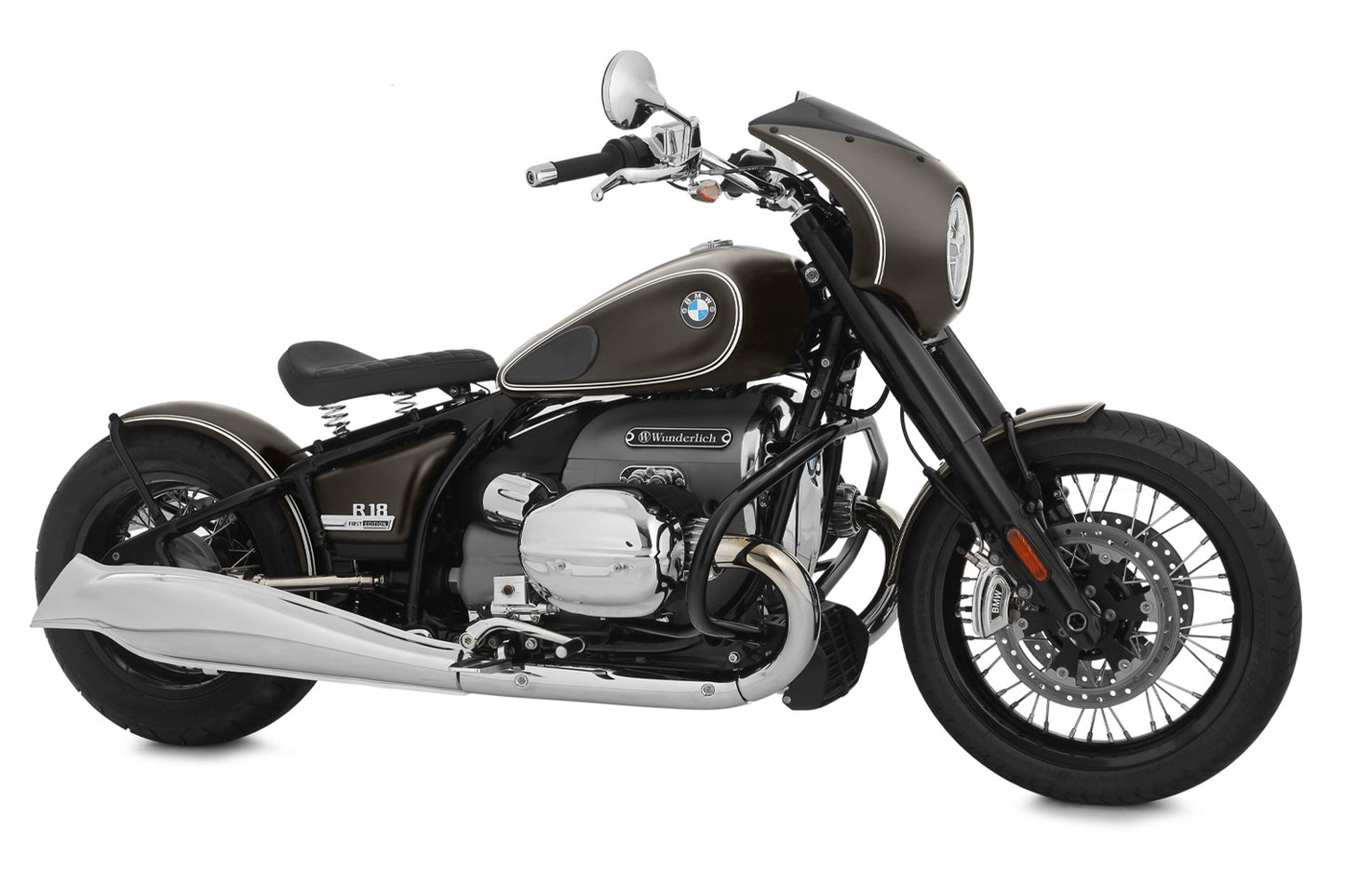 Wunderlich Rear fender »RockBob« - Manhattan metallic matt - white lined