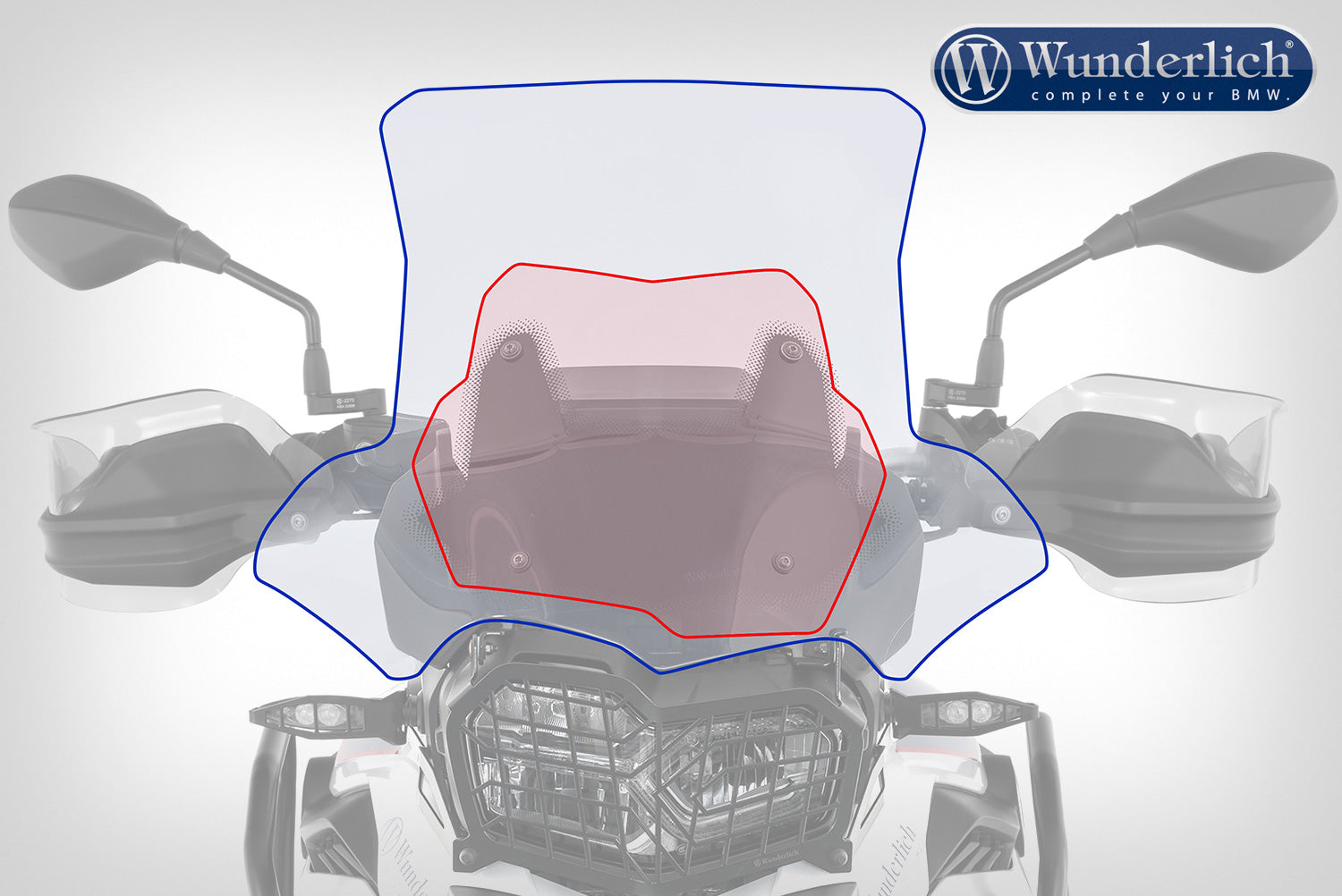 Wunderlich windshield MARATHON - Carrier long (160mm) - smoked grey