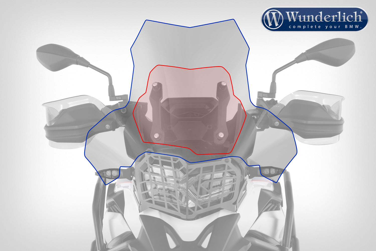 Wunderlich Windscreen EXTREME - Carrier short (115mm) - smoked grey