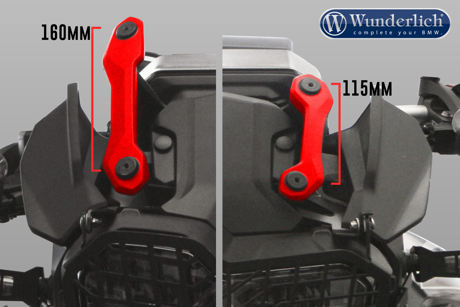 Wunderlich windshield MARATHON - Carrier long (160mm) - smoked grey