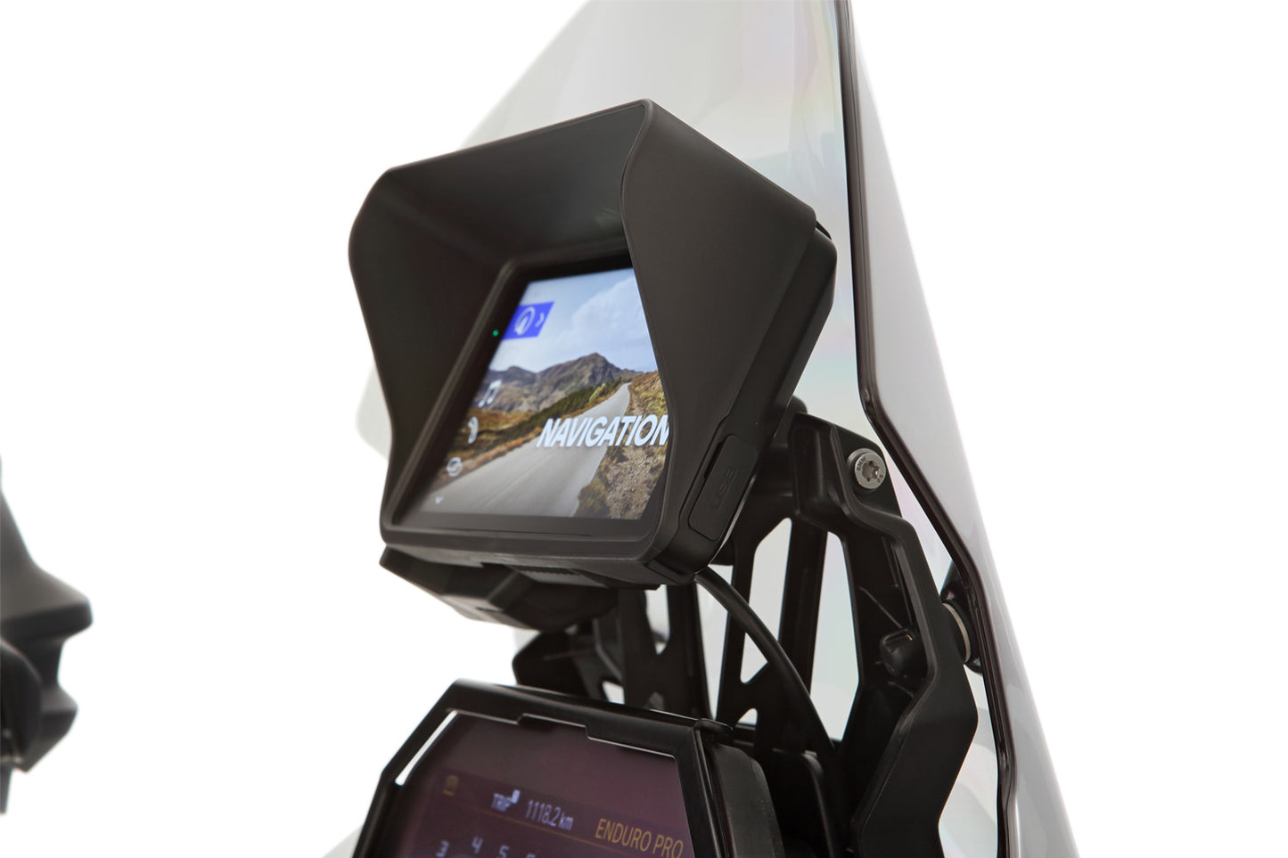 Wunderlich Glare Shield for BMW Navigator ConnectedRide - black