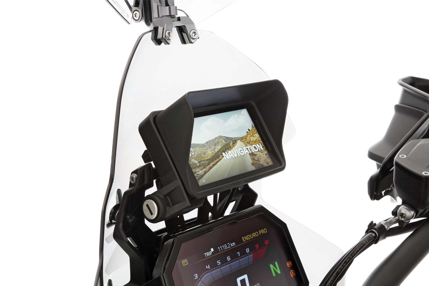 Wunderlich Glare Shield for BMW Navigator ConnectedRide - black