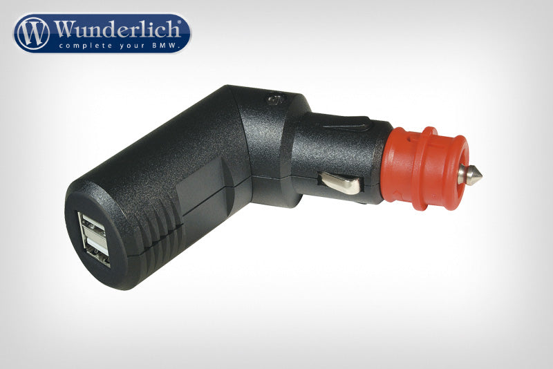 Angled dual USB charging plug