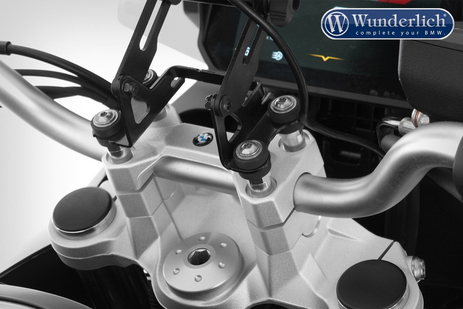 ERGO handlebar riser for models with BMW sat nav – silver – Wunderlich ...