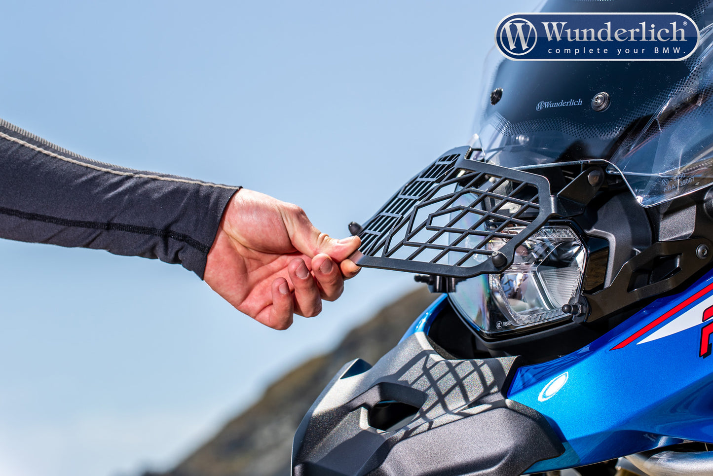 Wunderlich foldable headlight protection grille