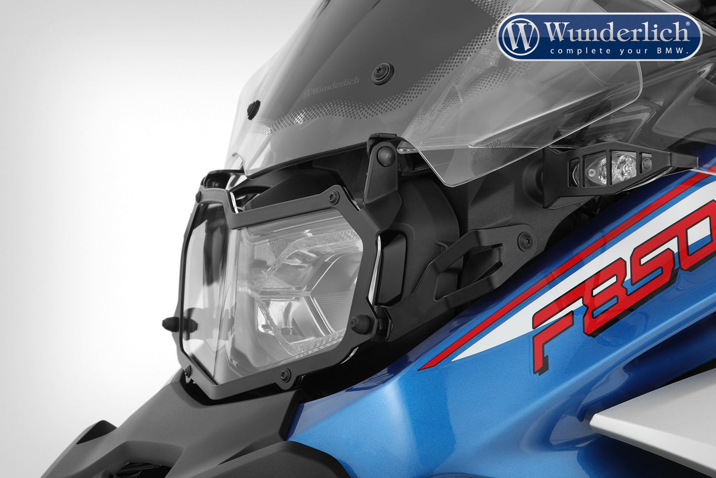 Wunderlich headlight protection grille, foldable, »CLEAR« for F850 GS - black