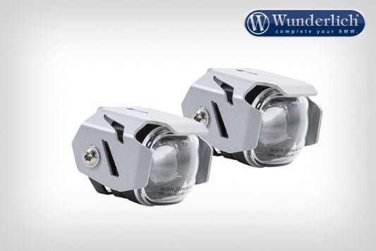 Wunderlich Micro Flooter LED auxiliary headlight  crash bar mounting  silver