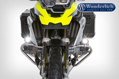 Wunderlich Micro Flooter LED auxiliary headlight  crash bar mounting  silver