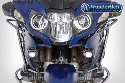 Wunderlich Micro Flooter LED auxiliary headlight  crash bar mounting  silver