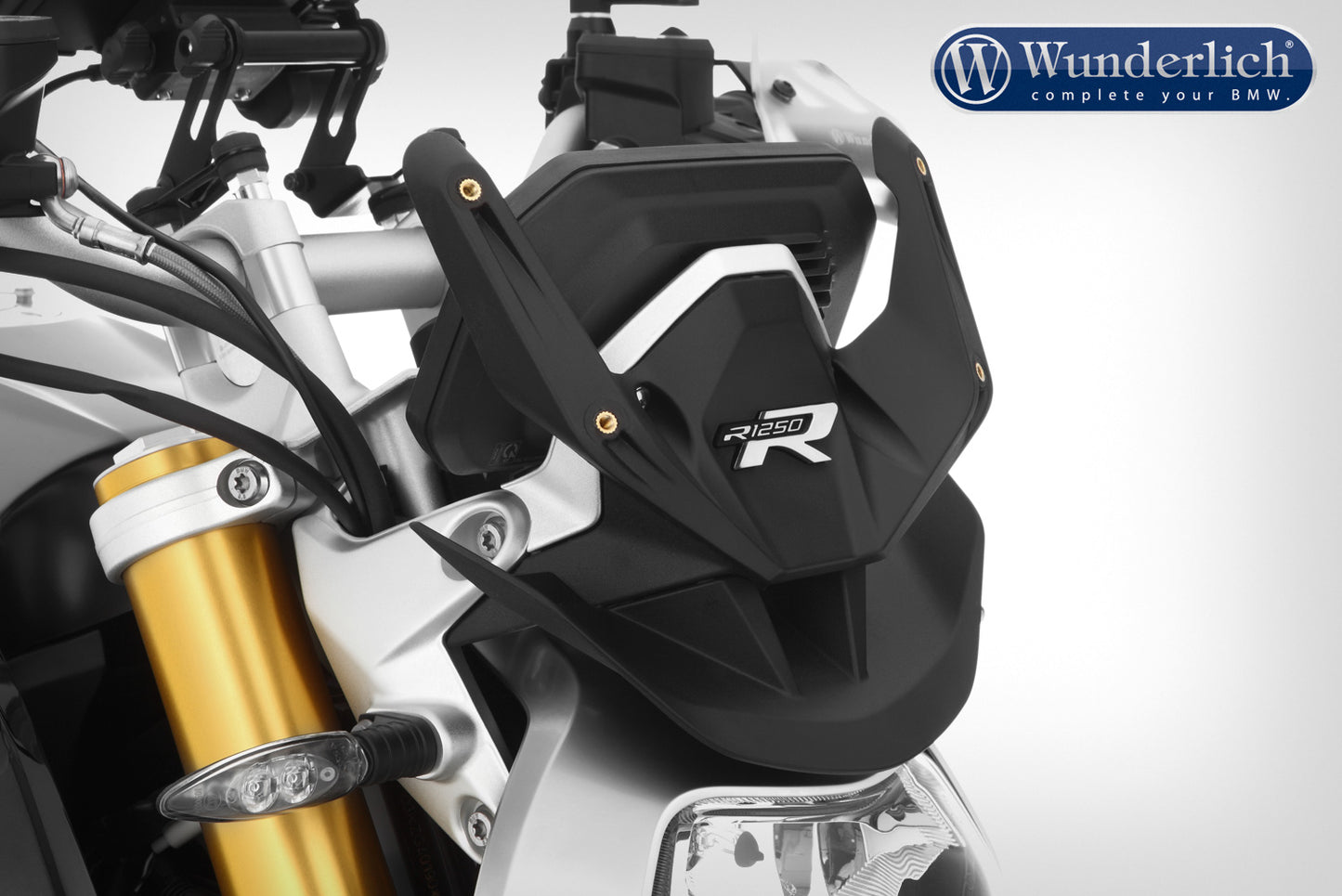 Mounting bracket for the &#8220;R-MARATHON&#8221; windshield for the BMW R 1250 R - black