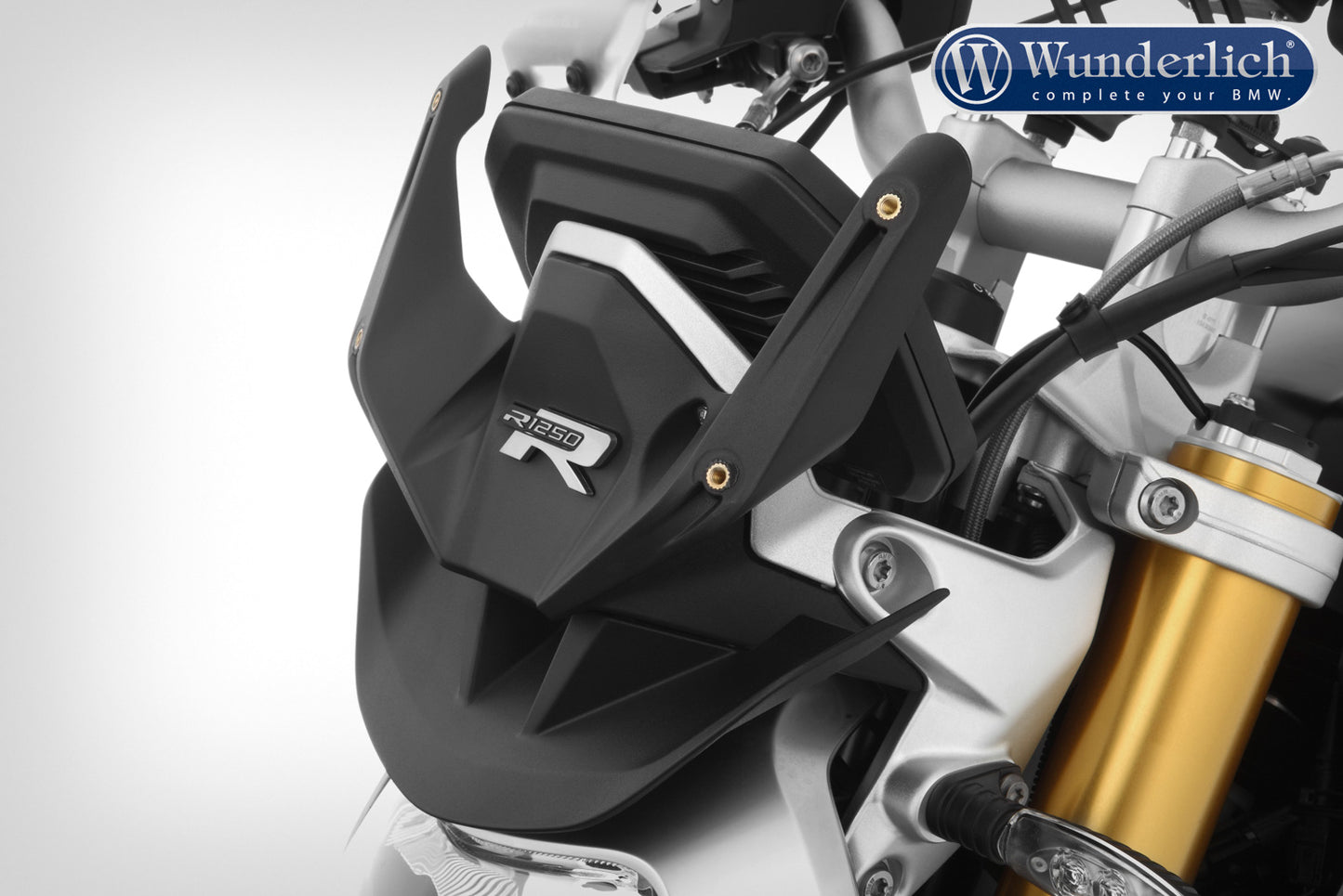 Mounting bracket for the &#8220;R-MARATHON&#8221; windshield for the BMW R 1250 R - black