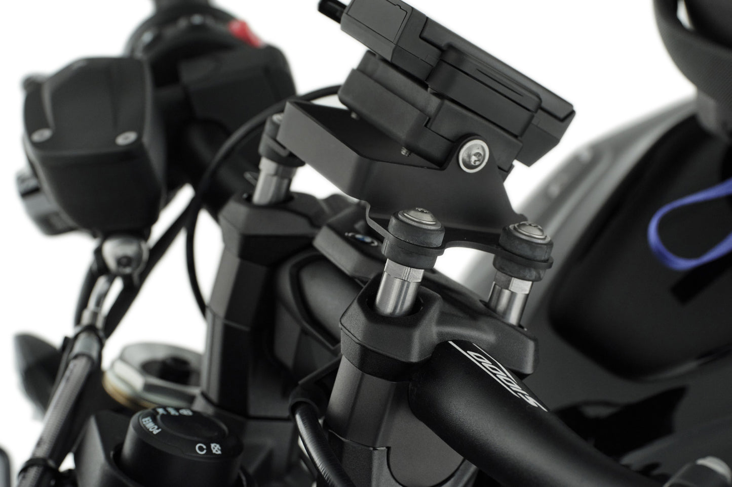 Handlebar riser with sat nav special screws - silver