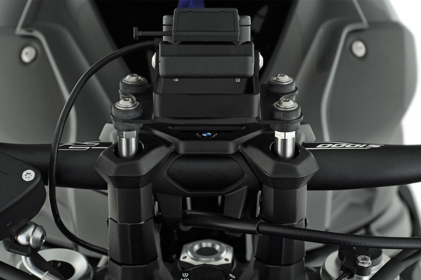 Handlebar riser with sat nav special screws - silver
