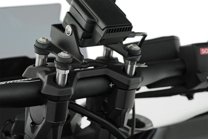 Handlebar riser with sat nav special screws - silver