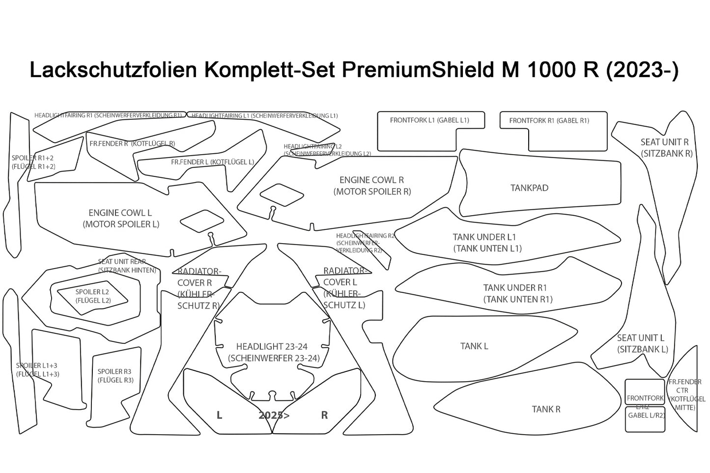 Complete paint protection set PremiumShield M 1000 R - clear
